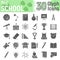 School glyph icon set, education symbols