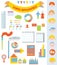 School infographic set with icons, faces, frames