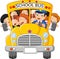 School Kids cartoon Riding a School Bus