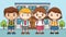 School Kids Vibrant Vector Cartoons for a Playful Learning Atmosphere