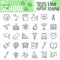 School line icon set, education symbols collection