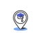 School location pin line icon