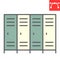 School lockers color line icon, school and education, locker sign vector graphics, editable stroke colorful linear icon