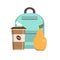 School lunch box. Kids school lunches icons in flat style.