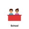 school, male, desk color icon. Element of friendship icon. Premium quality graphic design icon. Signs and symbols collection icon