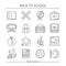 School Monochrome Linear Icons Set