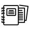 School notebook icon outline vector. Elearning team