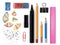 School and office realistic stationery or supplies