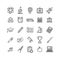 School Outline Icon Set. Vector