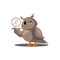 School owls. Color cute birds studying biology in school. Teaching education cartoon vector characters