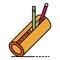 School pencil box icon color outline vector