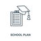 School Plan icon. Line element from school education collection. Linear School Plan icon sign for web design