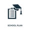 School Plan icon. Monochrome sign from school education collection. Creative School Plan icon illustration for web