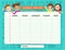 School plan schedule template memos set for children