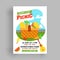 School`s Out Picnic poster or flyer design with nature view and