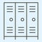 School safe lockers thin line icon. Locker or cabinet for school closet, gym, stadium. Sport vector design concept