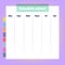 School schedule. Minimalist weekly planner. Sheet of paper with the days and stickers to put the hours. Back to school. Vector