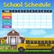 School schedule timetable with student items