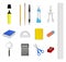 School stationery set. Collection of realistic school and office supplies