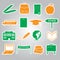 School stickers icon set eps10