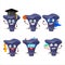 School student of actarius indigo cartoon character with various expressions