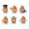 School student of almond cartoon character with various expressions