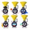 School student of Bicycle air horn cartoon character with various expressions