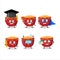School student of bowl of noodles cartoon character with various expressions