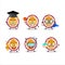 School student of slice of passion fruit cartoon character with various expressions
