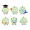 School student of slice of soursop cartoon character with various expressions