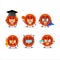 School student of slice of tamarillo cartoon character with various expressions