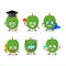 School student of soursop cartoon character with various expressions