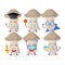 School student of toadstool cartoon character with various expressions