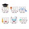 School student of whiteboard cartoon character with various expressions