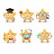 School student of yellow starfish cartoon character with various expressions