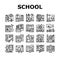 School Subjects Learn Collection Icons Set Vector