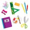 School supplies icons