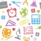 School Supplies Seamless Pattern