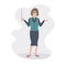 A school teacher with a pointer, Woman. Painted vector character, avatar.  Back to school