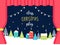 School or Theatre Stage Decorations for Christmas or New Year Play. Snowy Winter Wonderland and Lights Garlands. Class