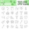 School thin line icon set, education symbols