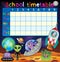 School timetable space fantasy theme