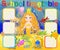 School timetable template for poster, note, book, memorypad with mermaid theme illustration