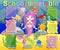 School timetable template for poster, note, book, memorypad with mermaid theme illustration