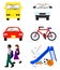 School Transportation Icons