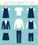 School Uniforms for Children. Kids Clothes Vector Set