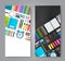 School vectical flyers. Colorful stationery for education and study.