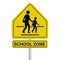 School zone sign on a white background