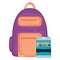 Schoolbag and colors pencils supplies