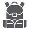 Schoolbag glyph icon, rucksack and bag, backpack sign, vector graphics, a solid pattern on a white background.
